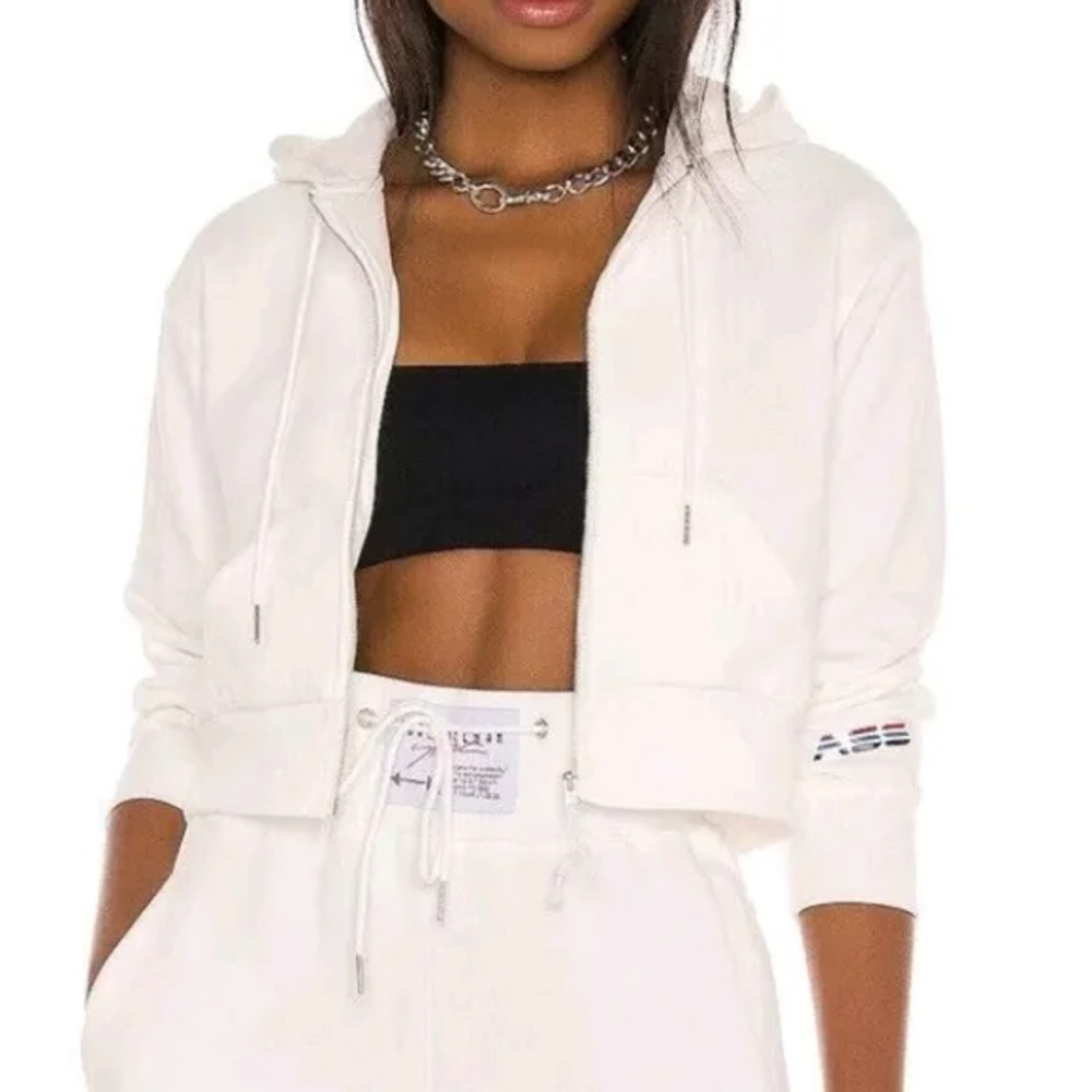 Adam Selman Sport Shrunken Hoodie Sweatshirt High-Waisted Sweatpants Set S XS